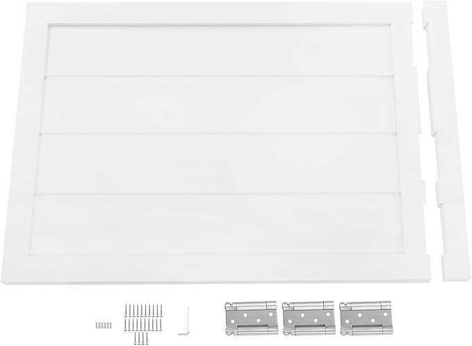 Room Divider Door White | Black Space Saving Sliding Partition Door for Doorways | Farmhouse Style Half Door w/Pull Rope | No-Drill Interior Door for Home Office & Studio (White, 35.4x23.6in)