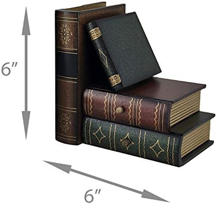 Bellaa Classic Wooden Book Bookends Library Hidden Drawers Vintage Cool Creative Unique Decorative Books Support Shelves Desk Organizer