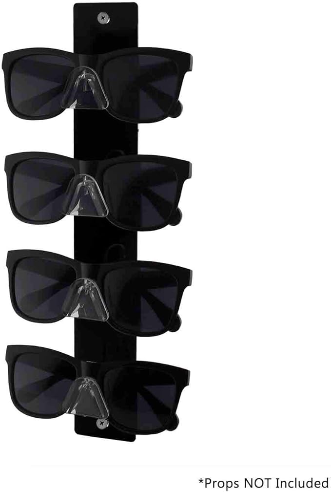 Marketing Holders 2 Pack Safety Glasses Holder 4 Pair Acrylic Wall Mount with Hardware Home Goods Retailers Warehouse Facilities Carpenters Woodworkers Welders Electricians Low Maintenance Black