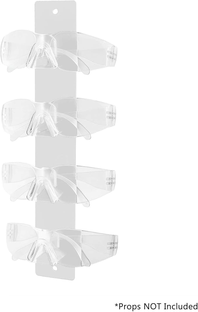 Marketing Holders Sunglasses Holder 4 Pair Wall Mount with Hardware Fashion Retailers Airport Gift Shops Bookstores Pharmacies Supermarkets Convenience Stores Low Maintenance White Acrylic