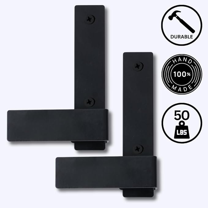 Modern Matte Black Wall Hooks (Set of 2) – Heavy Duty Metal Coat Hangers for Entryway, Bathroom & Bedrooms, Minimalist Geometric Design for Towels, Bags, and Coats