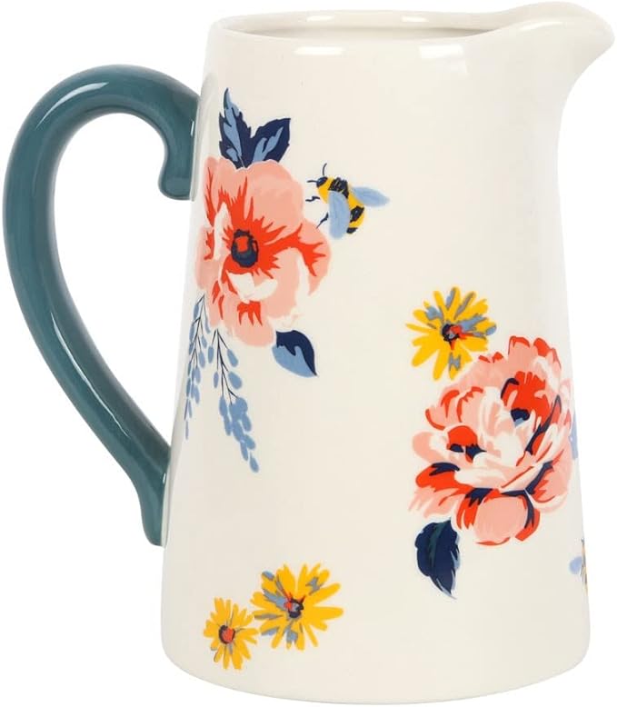 17cm Bee-utiful Floral Ceramic Flower Jug | Flower Vase | Vase for Flower | Home decor | Christmas