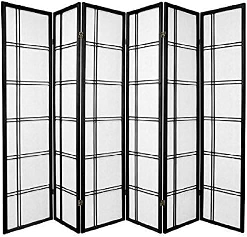 Double Cross Room Divider 3 to 10 Panel (Black, 6)