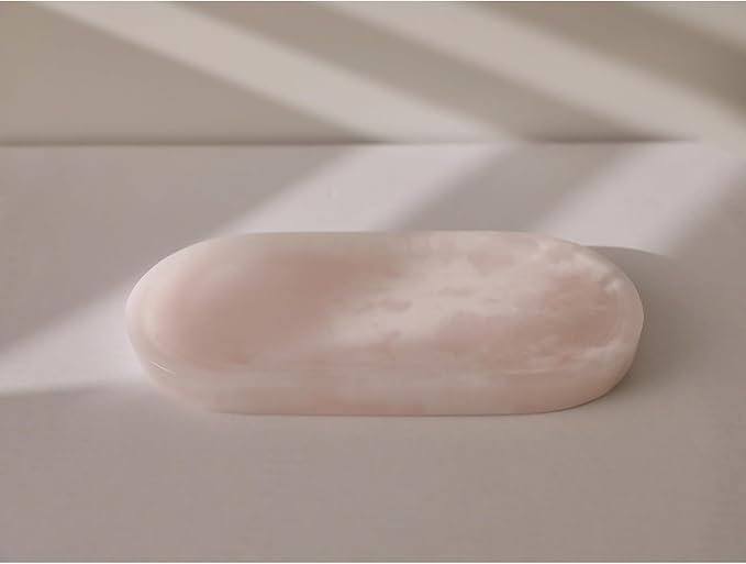 Natural Luxury Marble Jewelry Tray, Marble Tray, Jewelry Tray, Marble Trays for Decor, Stone Tray (Pink Jade)