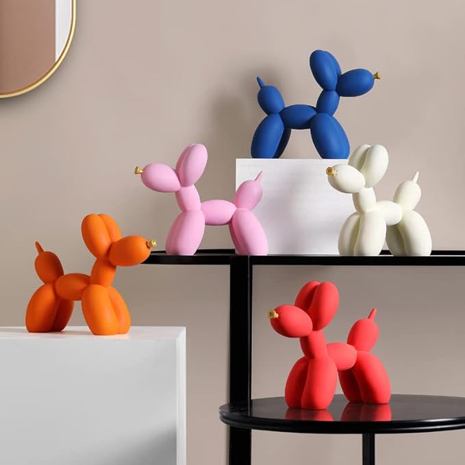 Cute Resin Dog Statue Decorations are Suitable for Modern Desktop Decoration, Home, Bedroom, Living Room, and Office Decoration (White)