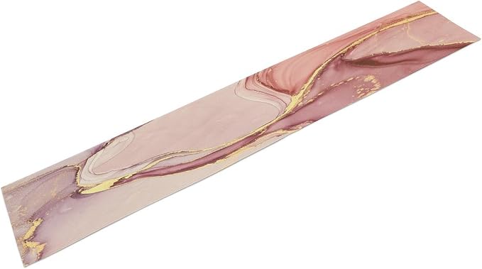Marble Table Runner,Modern Abstract Pink Gold Marble Texture Pattern Table Runner for Coffee Table Dining Room Table Bedroom Party Holiday Decor 13x108inch