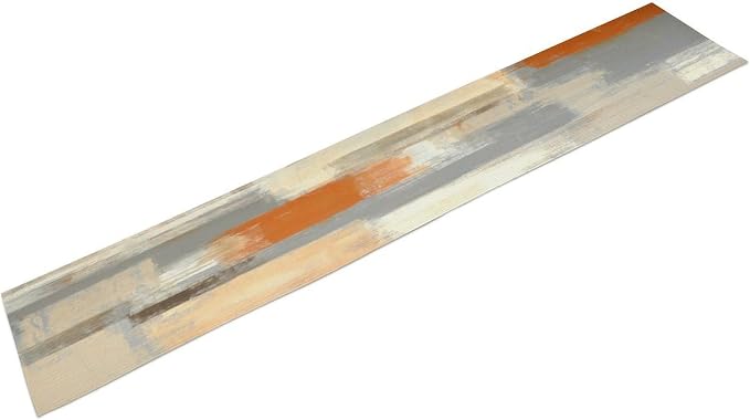 Grey Burnt Orange Abstract Art Contemporary Table Runner,Modern Neutral Decorative Pattern Table Runner for Coffee Table Dining Room Table Bedroom Party Holiday Decor 13x36inch