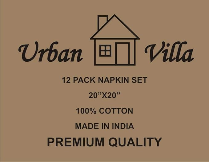 Urban Villa Cloth Napkins 100% Cotton Highly Absorbent Washable Durable Reusable Premium Dinner Napkins Ideal for Gifts for Mothers Day Hotel Farmhouse Parties - Multichecks (20" x 20", Set of 12)