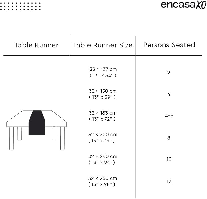 Encasa XO Dining Table Runner 13"x79" | Yarn Dyed Fine Ribbed Cotton | Solid Beige | Machine Washable