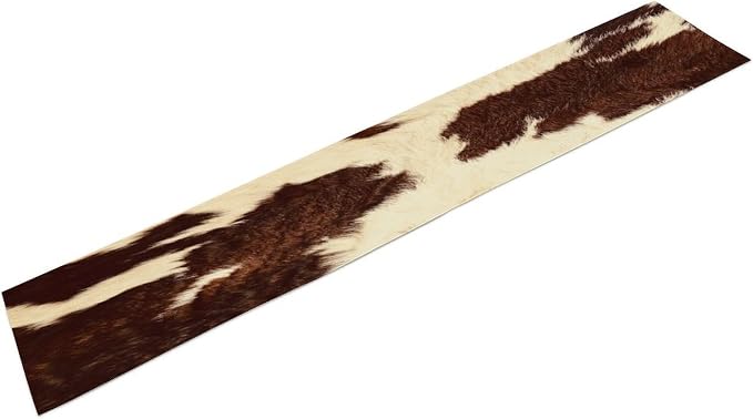 Cowhide Table Runner,Farmhouse Western Cow Pattern Table Runner for Coffee Table Dining Room Table Bedroom Party Holiday Decor 13x90inch