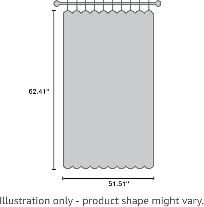 RYB HOME Linen Blend Curtains 63 inch Length - Semi Sheer Curtains & Drapes Light Filtering for Bedroom Bathroom, 52" W x 63" L, 2 Panels