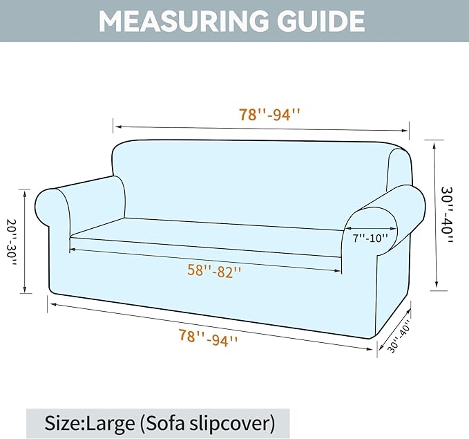 LURKA Stretch Sofa Slipcovers 1 Piece Couch Covers for 3 Cushion Couch Sofa Furniture Protector Full Sofa Covers with Elastic Bottom for Kids and Dog (Large, Dark Red)