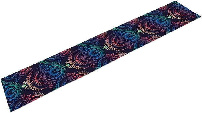 Magic Astrology Table Runner, Colorful Mystical Celestial Moon Star Boho Zodiac Table Runner for Kitchen Dining Picnic Party Wedding Decor, 13x60 Inch