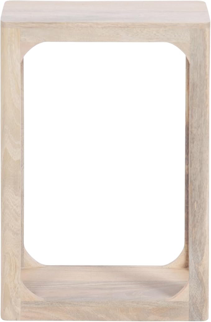 Kate and Laurel Dahl Modern Slatted Wooden Slim Side Table, 16 x 8 x 24, Whitewash, Transitional Wood Narrow End Table for Use as Living Room Plant Stand or Small Bedroom Nightstand