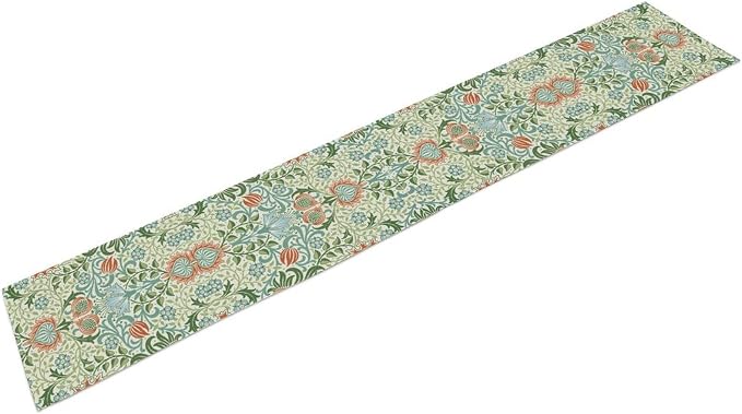 William Morris Floral Table Runner Vintage Flowers Table Runner for Garden Farmhouse Wedding Party Holiday Dinner Home 13x70 Inch