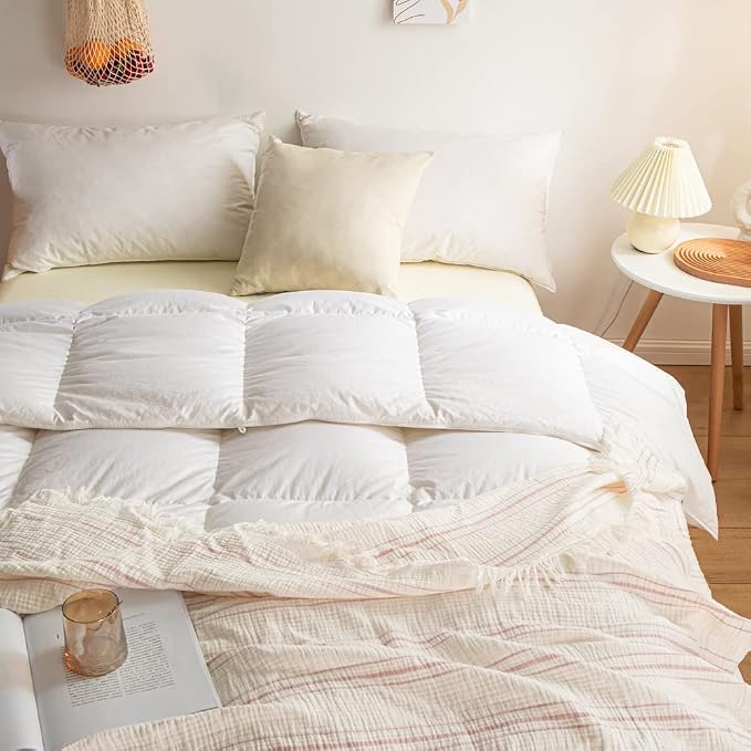 Simple&Opulence Yarn Dyed Striped Cotton Muslin Throw Blanket for Bed, Couch, Knit Woven Blanket with Tassels Soft Lightweight Cozy Pre-Washed Breathable Farmhouse Decoration for All-Season(Pink)