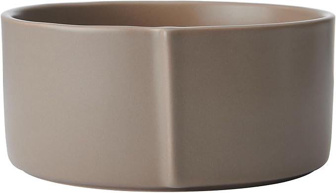 Pfaltzgraff Contemporary Edge 12 Piece Stoneware Dinnerware Set, Service for 4, Plate and Bowls with High Rims for Everyday use, Taupe