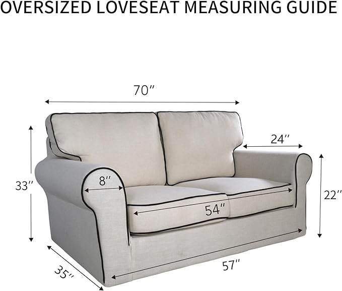PureFit Reversible Quilted Sofa Cover, Water Resistant Slipcover Furniture Protector, Washable Couch Cover with Non Slip and Elastic Straps for Kids, Dogs, Pets (Oversized Loveseat, Wine/Beige)