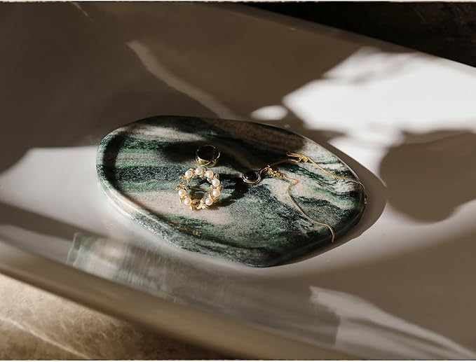 Natural Marble Cloud Shape Jewelry Tray, Key Tray For Entryway Table, Jewelry Dish Trinket Tray for Home Décor, Ring Holder for Women Gift