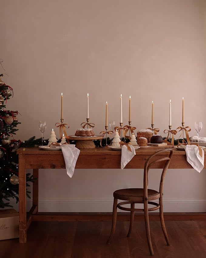 Gold Candle Holder - 3pcs Candlestick Holders Brass Candle Stick Holders, Vintage Decor of LED/Pillar Candle for Wedding Decoration Party Church Mental Dinning Anniversary New House Gift