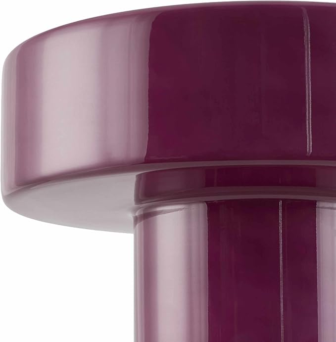 BoutiqueRugs Lauenhagen Contemporary Geometric Glass Bedside Table Lamp for Bedroom Nightstand - Modern End Side Lighting for Living Room - Magenta - 7" H