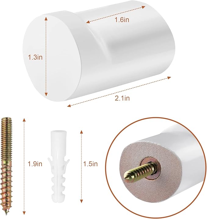 bsdonte 12 Pack Wood Wall Hooks, Modern Decorative Coat Hooks Wall Mounted, Handmade White Hat Hooks Heavy Duty Entryway Wall Hangers for Hanging Towels Robes Purses (White)