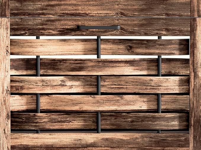 White Shoe Cabinet Storage with 6 Flip Drawers for Entryway, Slim Shoe Rack Cabinet with Woven Design Drawers, Narrow Shoe Organizer for Hallway, Apartment (Rustic Brown, 6 Drawers)