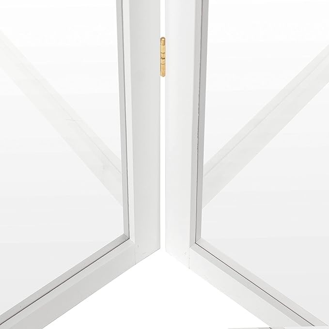 4 ft. Short Clear Plastic Partition White 6 Panel