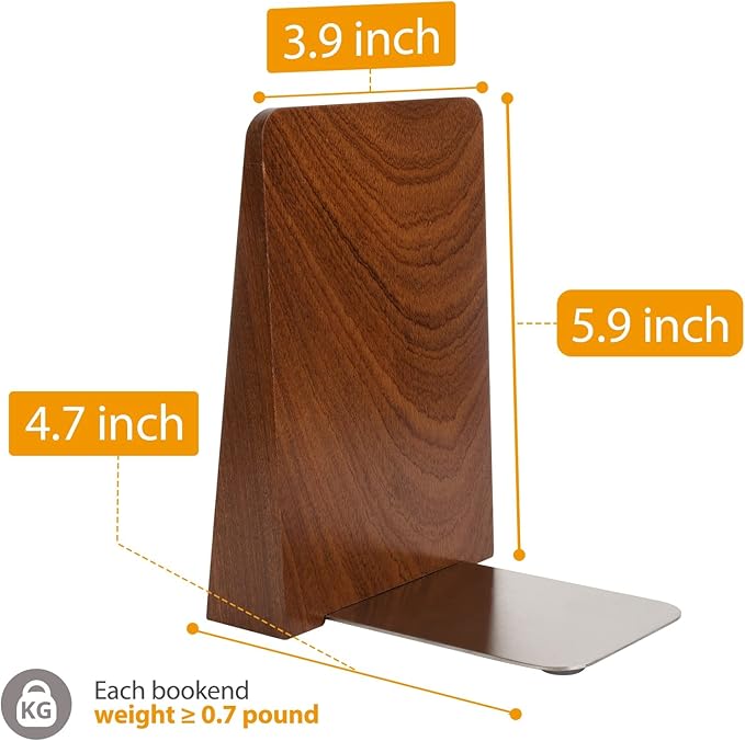 Wood Handmade Book Ends to Hold Books Large Heavy Duty Bookends for Shelves Decorative Book End for Heavy Books