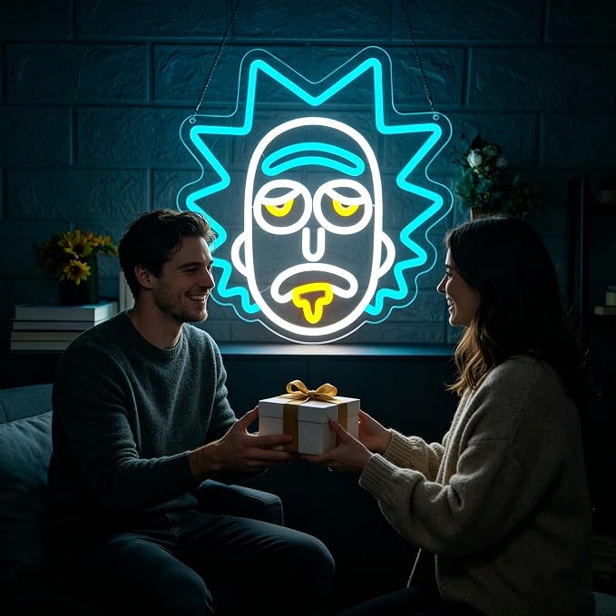 Anime Neon Sign for Wall Decor Anime Neon Light for Man Cave Dimmable Cartoon LED Light Up Sign for Bedroom Game Room Garage Bar Party Hotel Decor Birthday Gifts Art Size13.7 * 12.9In(TWP043)
