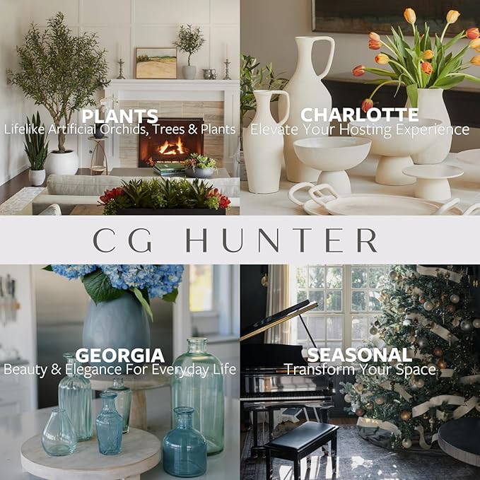 CG Hunter Oblong Faux Succulent Arrangement, Premium Artificial Indoor Plant Enhances Interior Design, Display on any Surface in Your Home Adding an Inviting Touch of Nature, Grey Planter Pot Included