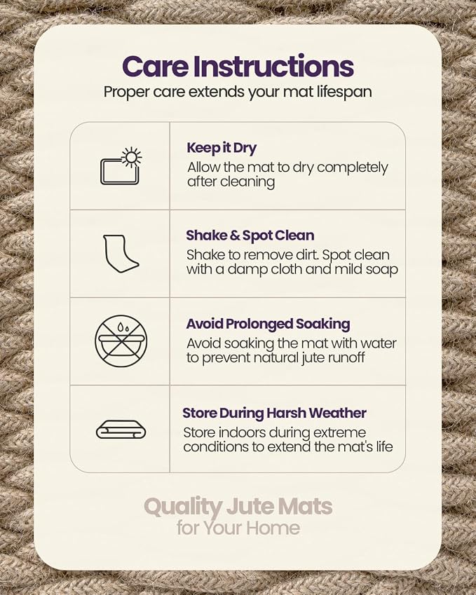 DEXI Jute Door Mat for Front Entryway, 48x32 Braided Woven Doormat Outside Entrance, Dirt Trapper Natural Fiber Entry Mats for Patio, Brown