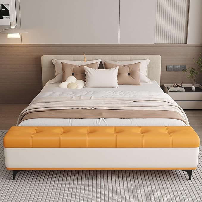 Modern Bedroom Bench with Storage Space, Hallway Seat Chest with Shoe Rack, Ultra-Narrow Gap — Slim Entryway, Living Room, and Shoe-Changing(C,60 * 35 * 45cm/23.6 * 13.8 * 17.7in)