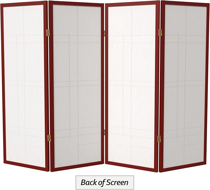 4 ft. Short Eudes Shoji Screen - Rosewood - 4 Panels