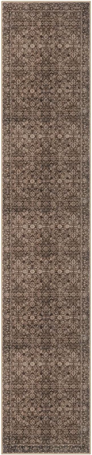 SIILOOM 2x10 Washable Runner Rug for Kitchen, Rust Reddish Brown Soft Classic Runner with Non-Slip, Non-Shedding Distressed Floral Rug for Hallways Entryway Bedroom Laundry Indoor
