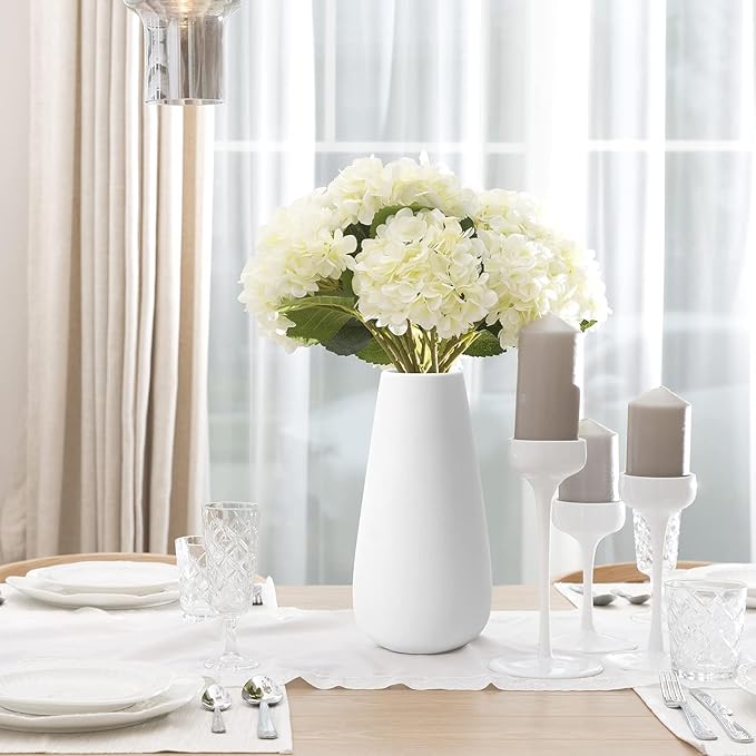 DECORPIA Premium Ceramic Vase for Pampas Grass - Flower Vase for Home Decor, Minimalism Style for Modern Table Shelf, Vases for Flowers for Kitchen Living Room (White, Extra Large)