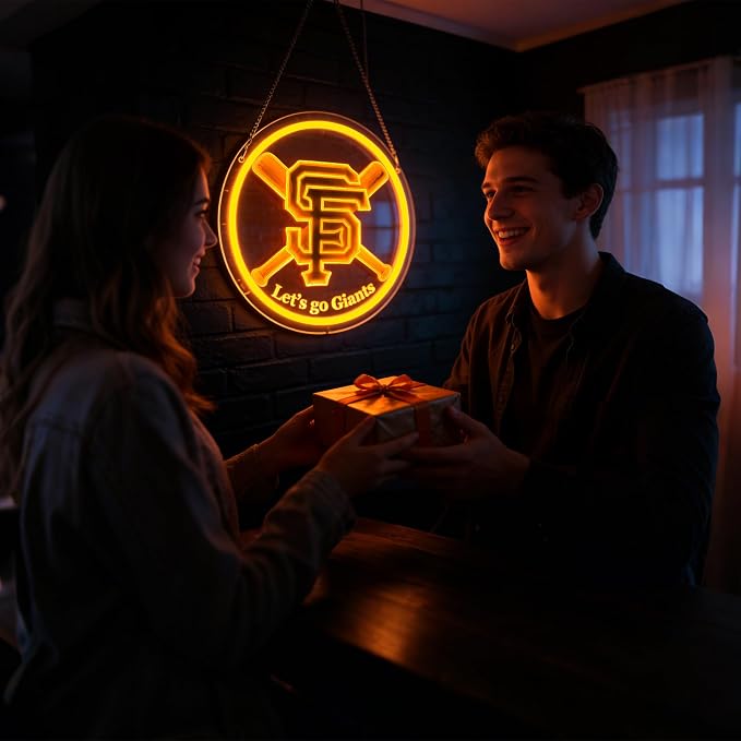 Baseball Neon Sign for Wall Decor Dimmable Baseball Team Neon Light for Man Cave Birthday Gifts for Fans Led Sport Sign for Sport Bar Club Party Garage Boys Bedroom Decor Art Size 11.8 * 11.4(FMA090)