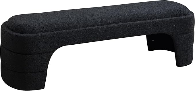 Chifee & Vingol 64.96" W End of Bed Bench Upholstered Bedroom Benches Modern Living Room Bench for Entryway, Dining Room and Living Room,Black