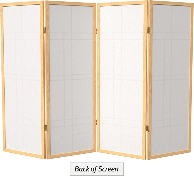 4 ft. Short Eudes Shoji Screen - Natural - 4 Panels
