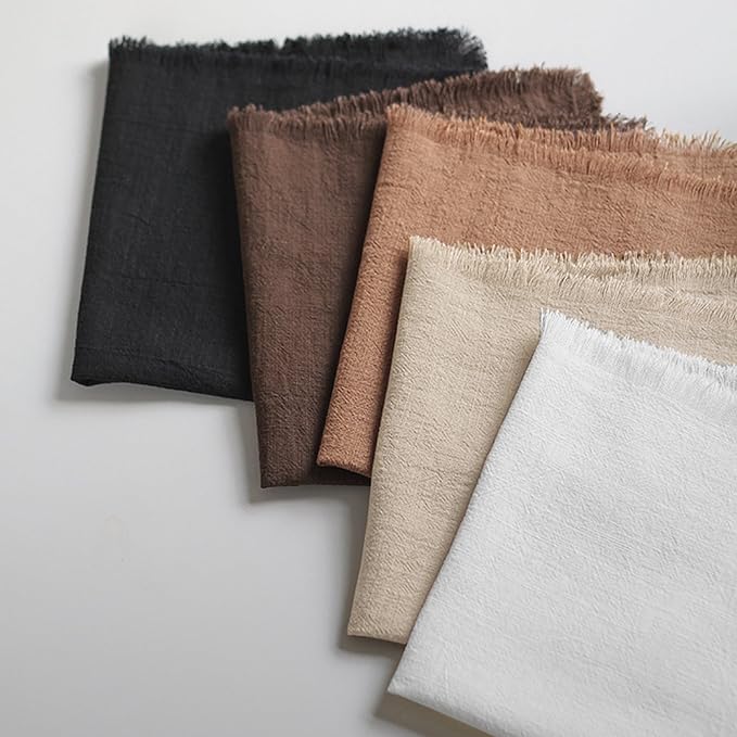 Handmade Cloth Napkins 100% Cotton Napkins with Fringe,Delicate Handmade Cloth Napkins for Dinners, Parties, Weddings and More,18 x 18 Inch Set of 6 - White