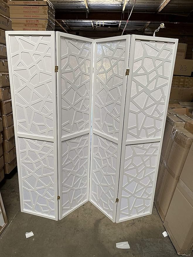 Mosaic Breeze Room Divider, 3-8 Panel (White, 4 Panel)