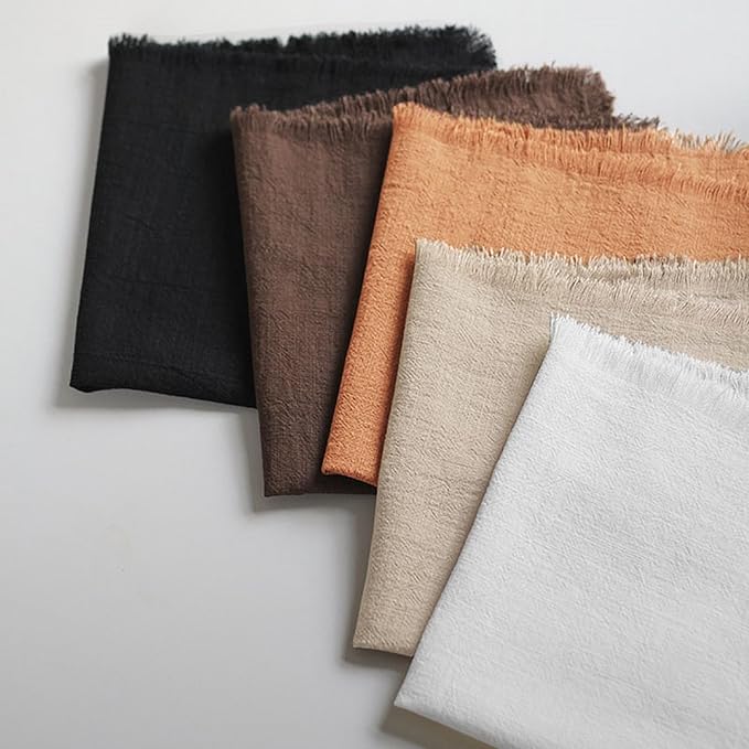 Handmade Cloth Napkins 100% Cotton Napkins with Fringe,Delicate Handmade Cloth Napkins for Dinners, Parties, Weddings and More,18 x 18 Inch Set of 6 - Caramel