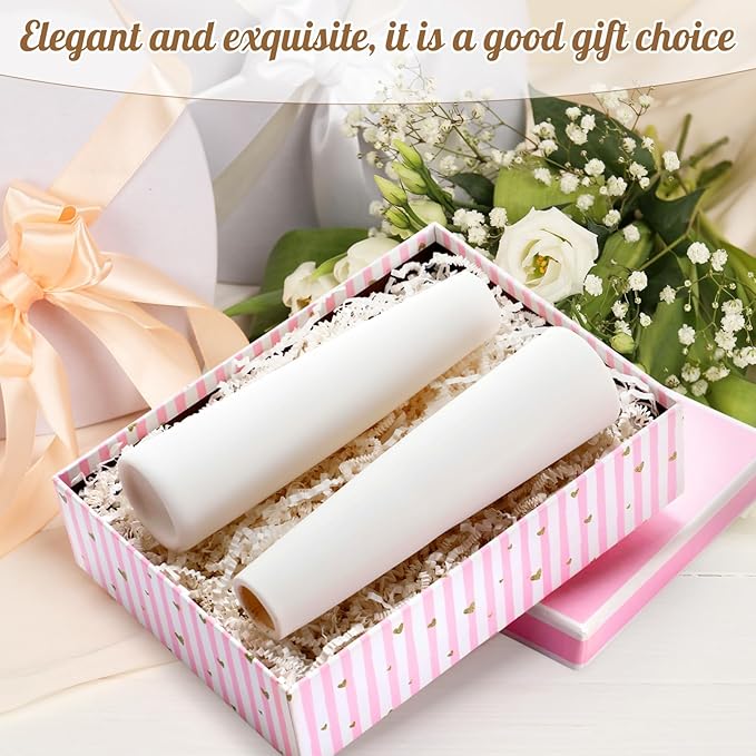 12 Pieces White Ceramic Vases for Home Decor 7.09 inch Tall Vases for Centerpieces Modern Floral for Wedding Party Event Home Office Decoration (Modern)