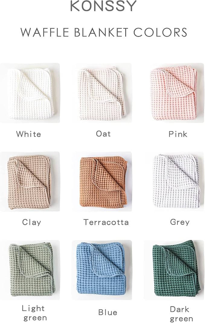 Konssy Waffle Baby Blanket - Soft & Cozy Nursery Swaddle Blanket, Lightweight Toddler Throw for Boys & Girls, Ideal for Wrapping (Oat)