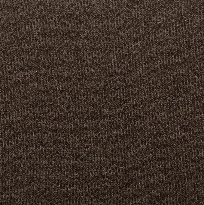 First of a Kind Living Room Ottoman in Brown Boucle - Modern Bedroom Ottoman with Spherical Solid Wood Legs - Fiber-Wrapped Foam - Easy Clean, Minimal Assembly