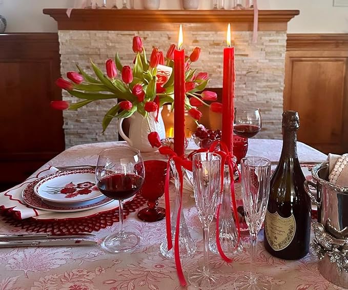 Red and White Napkins, Scalloped Napkins Cloth, 100% Pure Cotton, Embroidered Napkins, White Linen Napkins, Set 4 Wedding Napkins, Farmhouse Dinner Napkins Washable, White Napkins with Red Trim 18x18