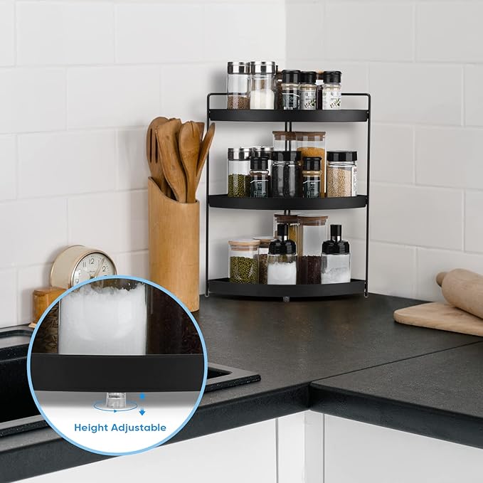 Corner Shelf 3 Tier Bathroom Countertop Organizer ,Kitchen Bathroom Countertop Perfume Trays for Dresser Cosmetic Makeup Organization Standing Shelves Space Saving Holder