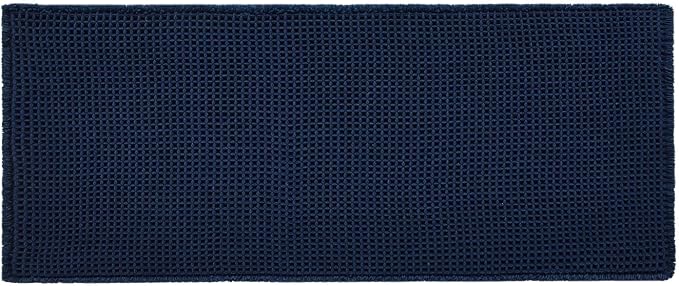 Triohero Waffle Runner Bath Mat - Long Bathroom Rugs Non Slip Washable, Ultra Soft Super Absorbent Quick Dry Boho Farmhouse Bathroom Decor, 24" x 60"', Navy Blue