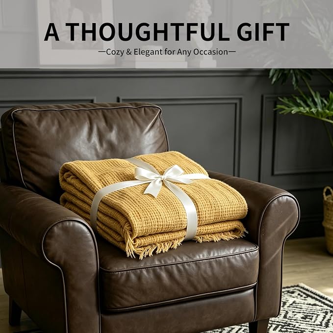 50x70 in Muslin Blanket for Adults, 6 Layer Gauze Blanket Throw | 100% Cotton muslin blanket Lightweight, Breathable & Soft, Twin 50"x70, All-Season Throw for Bed, Couch, or Travel