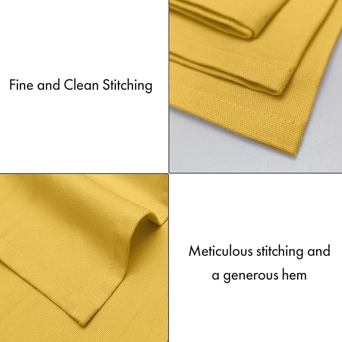 Ruvanti Cloth Napkins Set of 6, 100% Cotton High GSM 18x18 Inches Soft, Washable, Highly Durable & Absorbent, Perfect for Parties, Christmas, Thanksgiving Dinners – Spicy Mustard